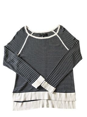 Rag & Bone Navy Blue & White Striped Eyelet Sweater Women’s S